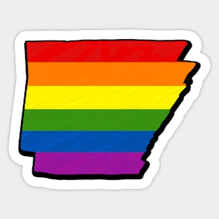 Rainbow Arkansas Outline Sticker